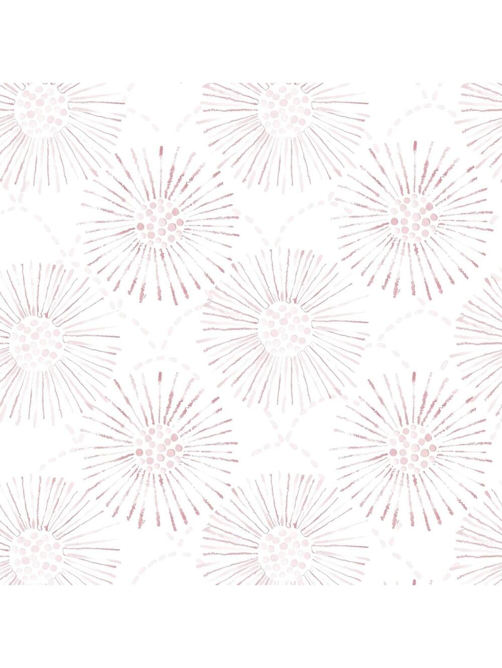 Geometric Boho Vinyl Contact Paper Round Self Adhesive 17.3"×393" White Pink